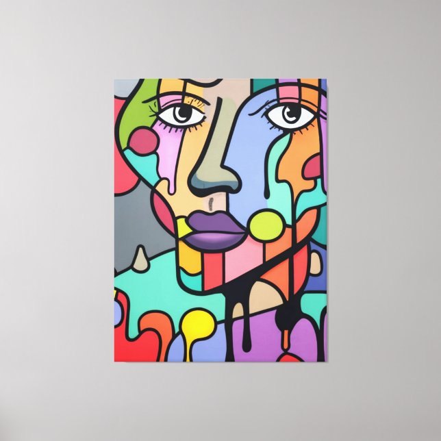 Futuristische, Abstrakte und lebendige Kunst Leinwanddruck (Vorderseite)