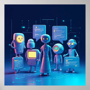 "Futuristische AI-Assistenzkräfte AI Poster