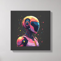 Futuristische AI Robot Leinwand Wall Art - Bold Co