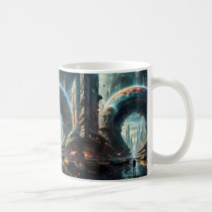 Futuristische Alien Planet Portal mit Magic Gate Kaffeetasse