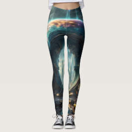 Futuristische Alien Planet Portal mit Magic Gate Leggings