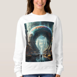 Futuristische Alien Planet Portal mit Magic Gate Sweatshirt