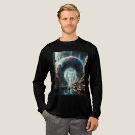 Futuristische Alien Planet Portal mit Magic Gate Tri-Blend Shirt