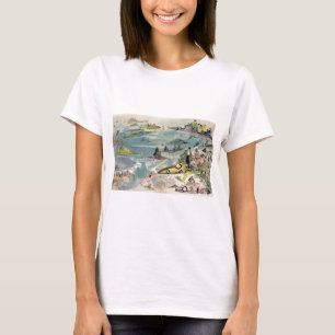 Futuristische Ansicht 1882 des Flugzeugverkehrs T-Shirt