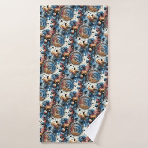 Futuristische Batik Kosmic Art - Space Design Badehandtuch