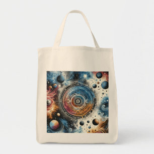 Futuristische Batik Kosmic Art - Space Design Tragetasche