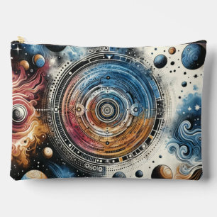 Futuristische Batik Kosmic Art - Space Design Zubehörtasche