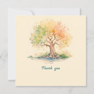 futuristische Baumkarte Dankeskarte