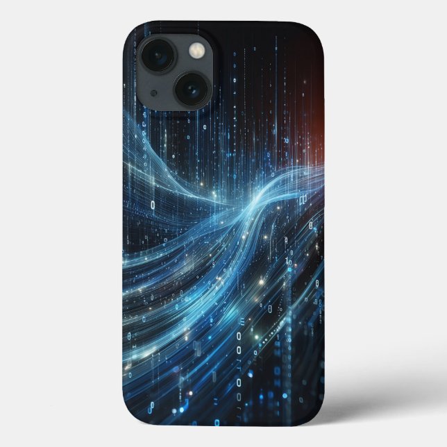 Futuristische Binärcode-Datenfluss-Handyhülle -Cyb Case-Mate iPhone Hülle (Rückseite)