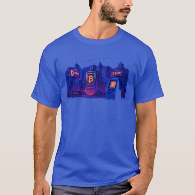 Futuristische Bitcoin-Stadt T-Shirt (Vorderseite)