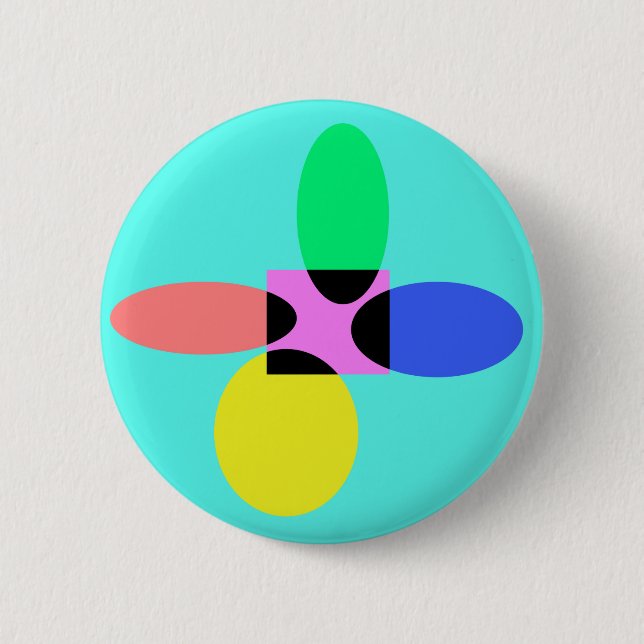 Futuristische Blume Button (Vorderseite)