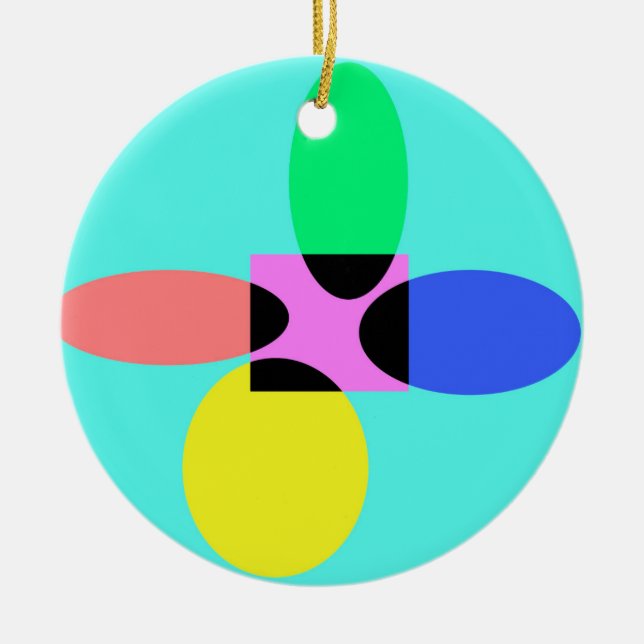 Futuristische Blume Keramik Ornament (Vorne)