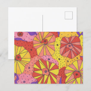 Futuristische Blumengarten Kunst, Dichtung und Mus Postkarte