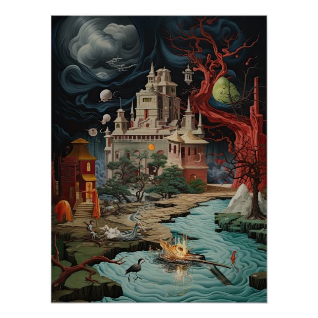 Futuristische Burg Adventure Cyber World Poster (Vorderseite)