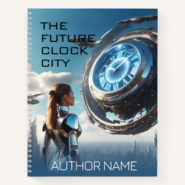 Futuristische City Book Cover Inspiration Notebook Notizbuch (Vorderseite)