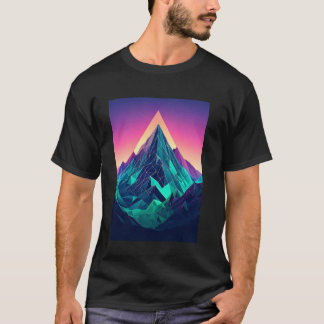 Futuristische Cyberberberberge mit schlanken digit T-Shirt