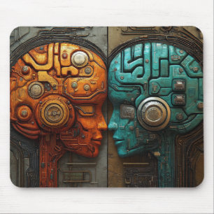 Futuristische Cyberpunk-Künstliche-Intelligenz-Kun Mousepad