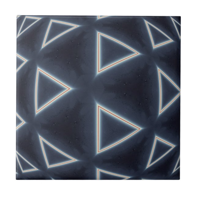 Futuristische Dreiecks-Kugel-Geometrie-Kunst Fliese (Vorderseite)