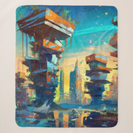 Futuristische Dystopische Stadt, AI-Generierte Mal Sherpadecke
