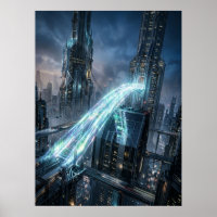 Futuristische Energiebrücke Stadt Kunst
