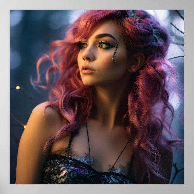 Futuristische Fantasy Fairy Girl Poster (Vorne)