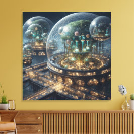 Futuristische Fantasy Pflanze Bio Domes Leinwanddruck