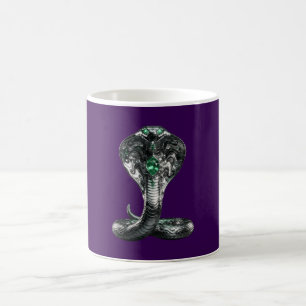 Futuristische Flüssigmetall-Chrom-Kobra Smaragdgrü Kaffeetasse