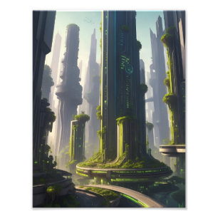 futuristische grüne Stadt Fotodruck