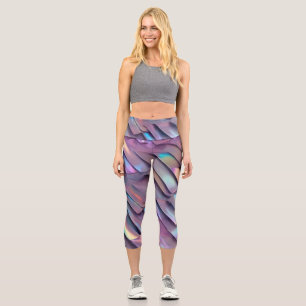 Futuristische Iridescent/abstrakte holografische Capri Leggings