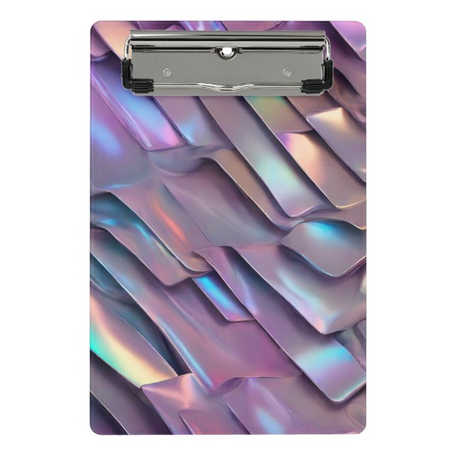 Futuristische Iridescent/abstrakte holografische Mini Klemmbrett (Vorderseite)