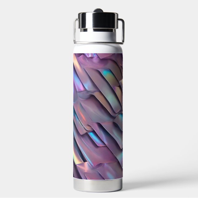 Futuristische Iridescent/abstrakte holografische Trinkflasche (Hinten)