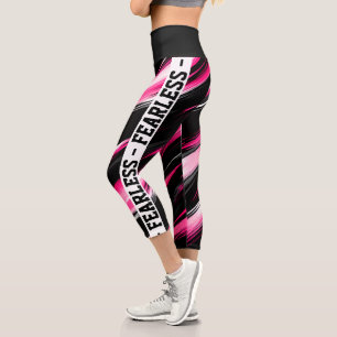 Futuristische künstlerische High-Waisted Caprihose Capri Leggings