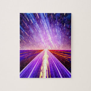 Futuristische Lila Straße auf dem Galactic Time Hi