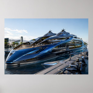 Futuristische Luxusyacht Poster