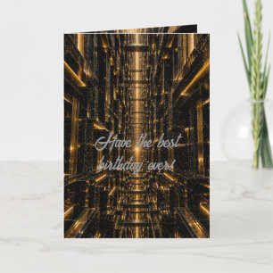 Futuristische Marmor-Gold-Neon-SciFi-Architektur Karte