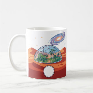 Futuristische Marskolonie Weltraum-Bio-Dom Moderne Kaffeetasse