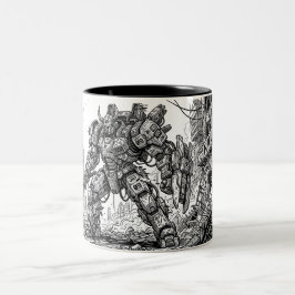 Futuristische Mecha-Roboter-Keramiktasse Zweifarbige Tasse