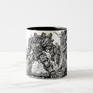 Futuristische Mecha-Roboter-Keramiktasse Zweifarbige Tasse