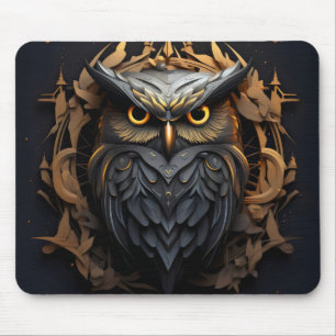 Futuristische mechanische Eule Mousepad