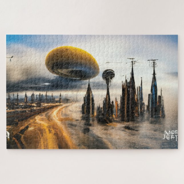 Futuristische Metropolis Jigsaw Puzzle (Horizontal)