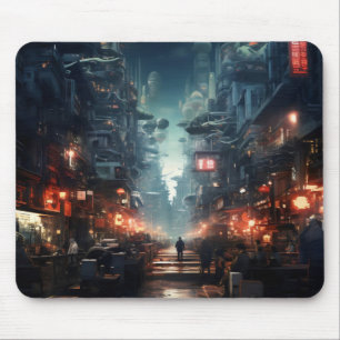 Futuristische Nacht City Cyberpunk Mousepad