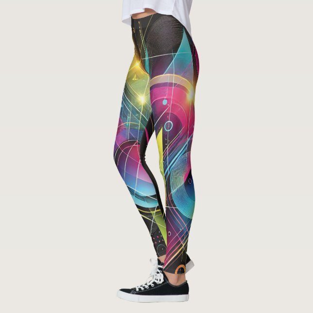 Futuristische Neon Abstrakt Women's Leggings (Links)