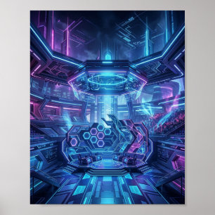 Futuristische Neon-Esports-Arena Digitale Innovati Poster