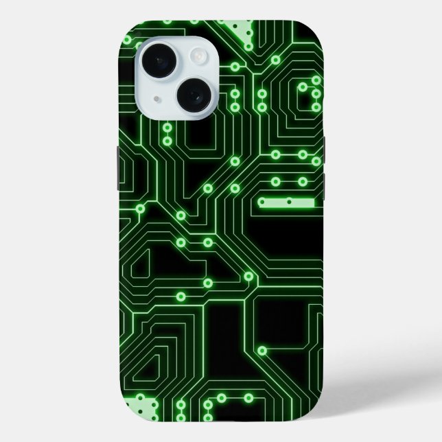 Futuristische Neon Green Circuit Board | Custom Case-Mate iPhone Hülle (Rückseite)