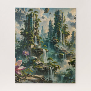 Futuristische postapokalyptische Stadt mit urbaner
