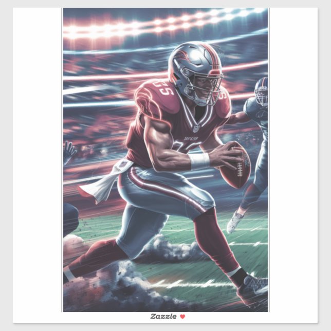 Futuristische Quarterback-Showdown Aufkleber (Blatt)