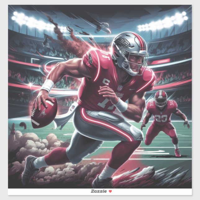 Futuristische Quarterback-Showdown Aufkleber (Blatt)