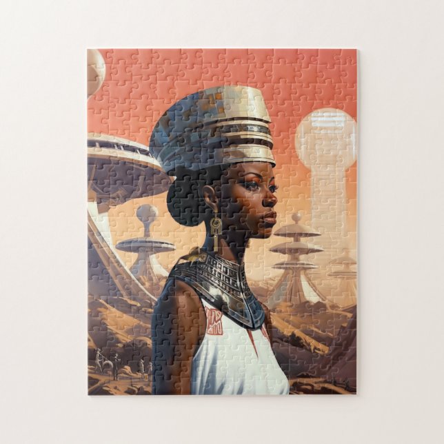 Futuristische Queen Afrofuturistische Science Fict (Vertikal)