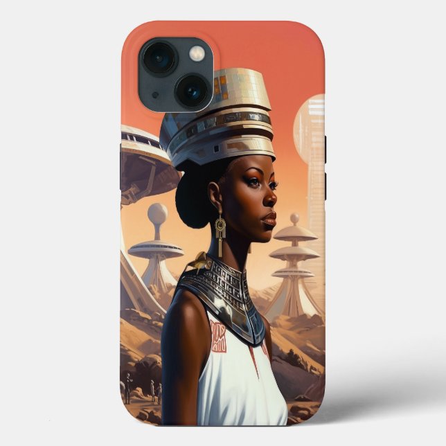 Futuristische Queen Afrofuturistische Science Fict Case-Mate iPhone Hülle (Rückseite)