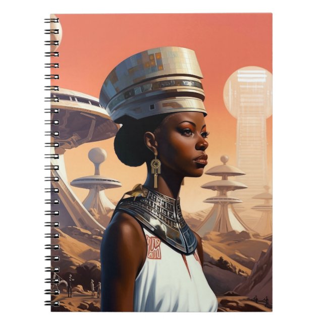 Futuristische Queen Afrofuturistische Science Fict Notizblock (Vorderseite)